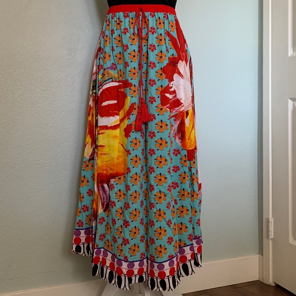 Magic Multicolored Floral Boho Midi Skirt - Picture 2 of 4